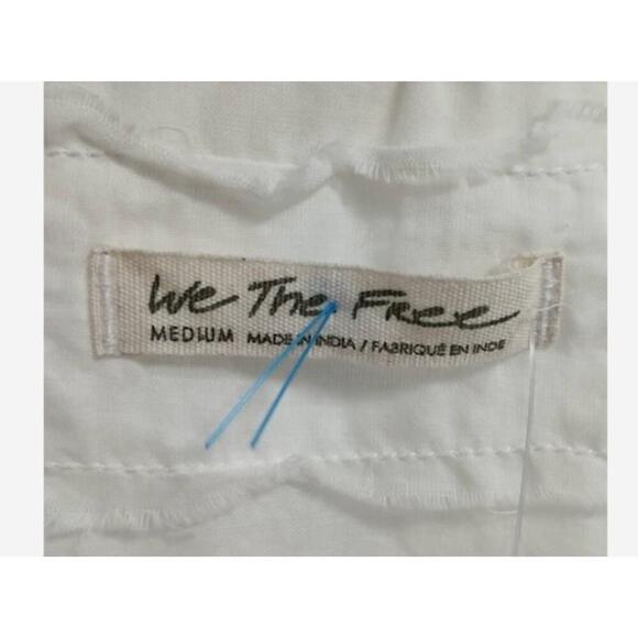 Free People Savannah Ruffle Button Down Blouse Medium New Boho Festival Top $128 - Picture 5 of 7